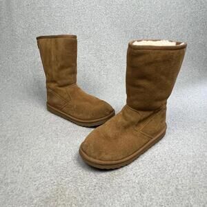 UGG Lil Sunshine II Back Zipper Chestnut Suede Kids Boots Size 4